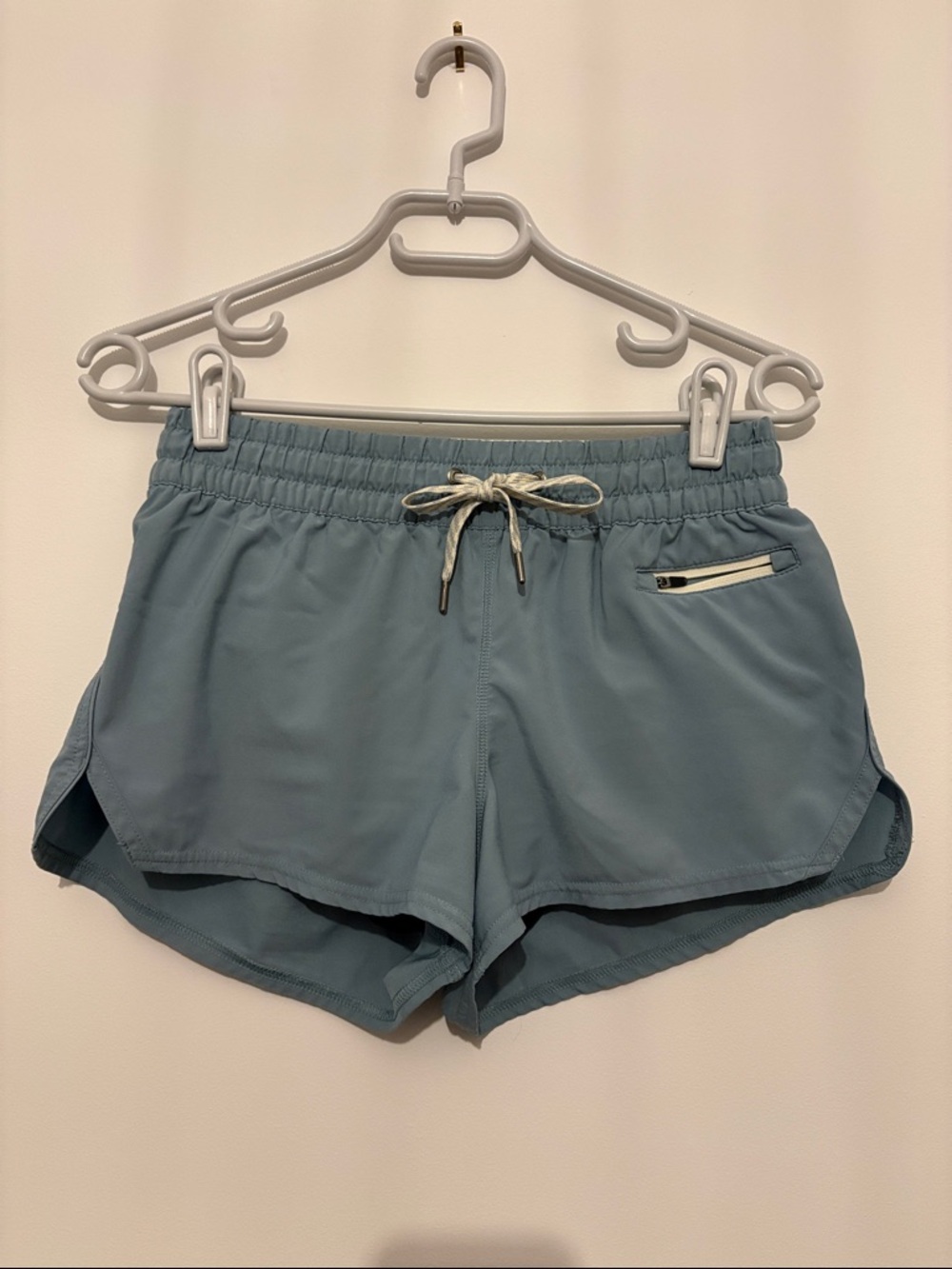 Vuori Women's Athletic Shorts in Dusty Blue